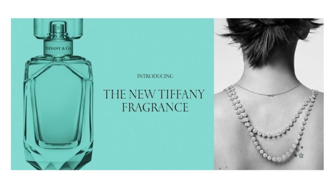 Bottle of Tiffany & Co. eau de parfum with jewelry